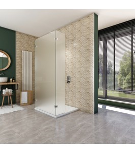 Walk In Dusche  - Almada 07 - Duschwand - Chrom - Satino