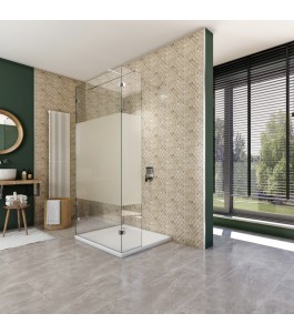 Walk In Dusche  - Almada 07 - Duschwand - Chrom - Blinds