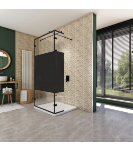 Walk In Dusche  - Amora 07 - Duschwand - Schwarz - Loft 3