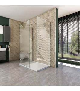 Walk In Dusche  - Almada 08 - Duschwand - Chrom - Bevels