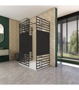 Walk In Dusche  - Amora 08 - Duschwand - Schwarz - Loft 5