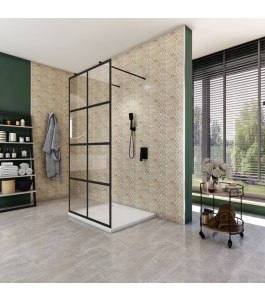 Walk In Dusche  - Amora 09 - Duschwand - Schwarz - Loft 2