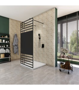 Walk In Dusche  - Amora 09 - Duschwand - Schwarz - Loft 5
