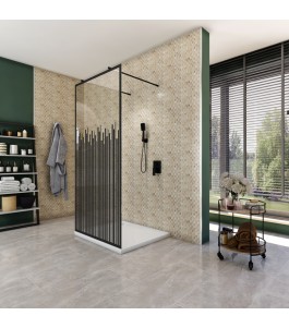 Walk In Dusche  - Amora 09 - Duschwand - Schwarz - Loft 6