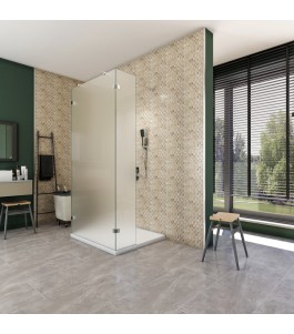 Walk In Dusche  - Almada 10 - Duschwand - Chrom - Satino
