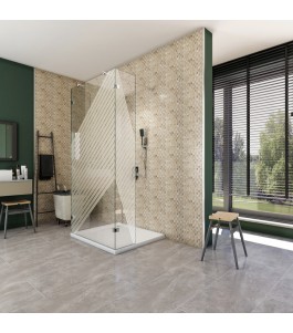 Walk In Dusche  - Almada 10 - Duschwand - Chrom - Bevels