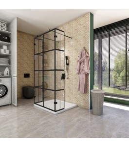 Walk In Dusche  - Amora 10 - Duschwand - Schwarz - Loft 2