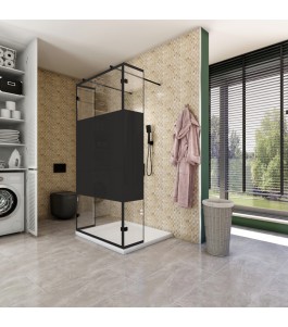 Walk In Dusche  - Amora 10 - Duschwand - Schwarz - Loft 3
