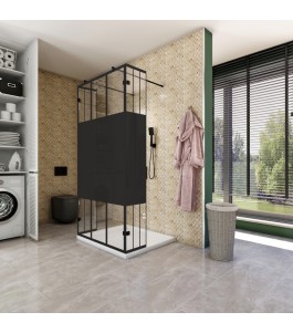 Walk In Dusche  - Amora 10 - Duschwand - Schwarz - Loft 4