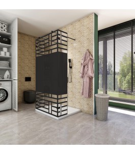 Walk In Dusche  - Amora 10 - Duschwand - Schwarz - Loft 5