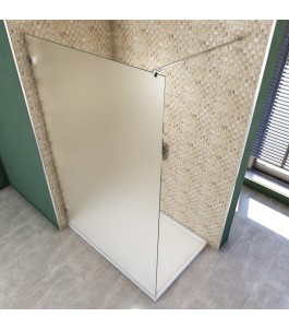 Walk In Dusche  - Almada 01 - Duschwand - Chrom - Satino