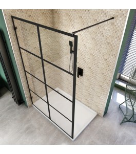 Walk In Dusche  - Amora 01 - Duschwand - Schwarz - Loft 2