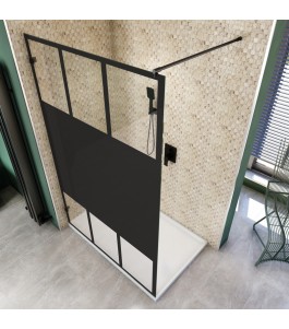 Walk In Dusche  - Amora 01 - Duschwand - Schwarz - Loft 4