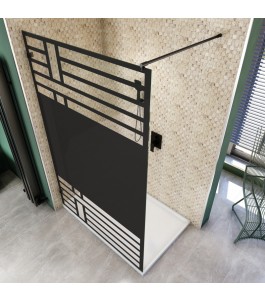 Walk In Dusche  - Amora 01 - Duschwand - Schwarz - Loft 5