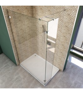 Walk In Dusche  - Almada 03 - Duschwand - Chrom - Klarglas