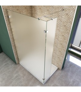 Walk In Dusche  - Almada 03 - Duschwand - Chrom - Satino