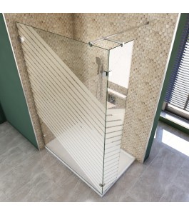 Walk In Dusche  - Almada 03 - Duschwand - Chrom - Bevels