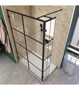 Walk In Dusche  - Amora 03 - Duschwand - Schwarz - Loft 2