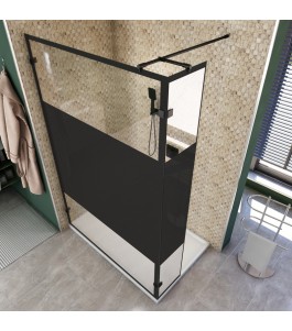 Walk In Dusche  - Amora 03 - Duschwand - Schwarz - Loft 3