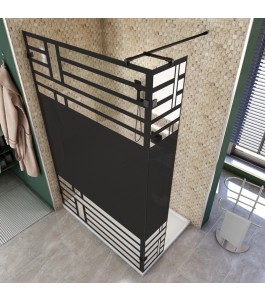 Walk In Dusche  - Amora 03 - Duschwand - Schwarz - Loft 5
