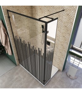 Walk In Dusche  - Amora 03 - Duschwand - Schwarz - Loft 6