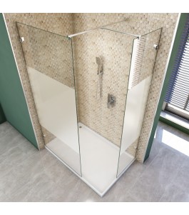 Walk In Dusche  - Almada 04 - Duschwand - Chrom - Blinds