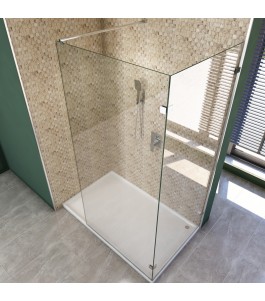Walk In Dusche  - Almada 05 - Duschwand - Chrom - Klarglas