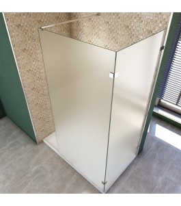 Walk In Dusche  - Almada 05 - Duschwand - Chrom - Satino