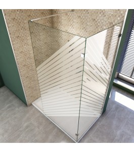 Walk In Dusche  - Almada 05 - Duschwand - Chrom - Bevels