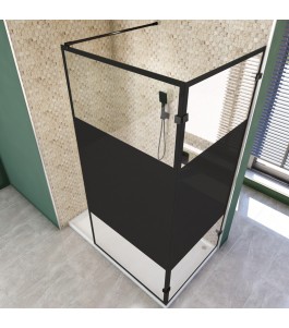 Walk In Dusche  - Amora 05 - Duschwand - Schwarz - Loft 3
