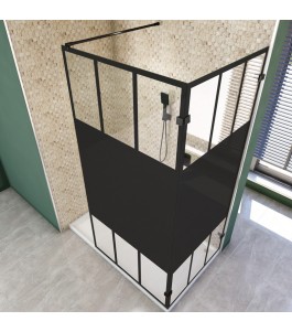 Walk In Dusche  - Amora 05 - Duschwand - Schwarz - Loft 4