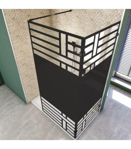Walk In Dusche  - Amora 05 - Duschwand - Schwarz - Loft 5