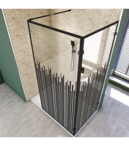 Walk In Dusche  - Amora 05 - Duschwand - Schwarz - Loft 6