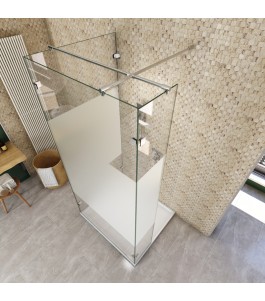 Walk In Dusche  - Almada 07 - Duschwand - Chrom - Blinds