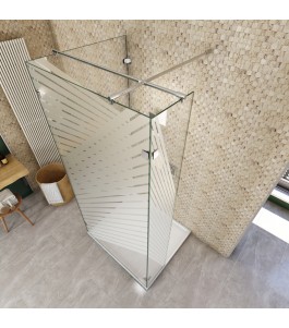 Walk In Dusche  - Almada 07 - Duschwand - Chrom - Bevels