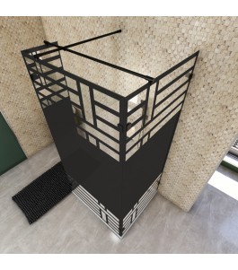 Walk In Dusche  - Amora 07 - Duschwand - Schwarz - Loft 5