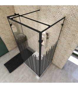 Walk In Dusche  - Amora 07 - Duschwand - Schwarz - Loft 6