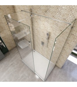 Walk In Dusche  - Almada 08 - Duschwand - Chrom - Klarglas