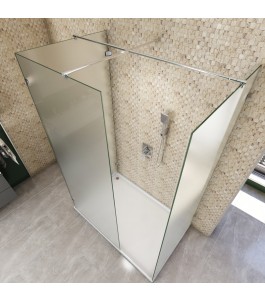 Walk In Dusche  - Almada 08 - Duschwand - Chrom - Satino