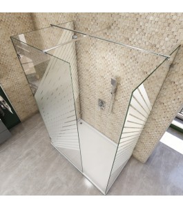 Walk In Dusche  - Almada 08 - Duschwand - Chrom - Bevels