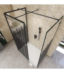 Walk In Dusche  - Amora 08 - Duschwand - Schwarz - Loft 6