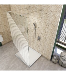 Walk In Dusche  - Almada 09 - Duschwand - Chrom - Bevels