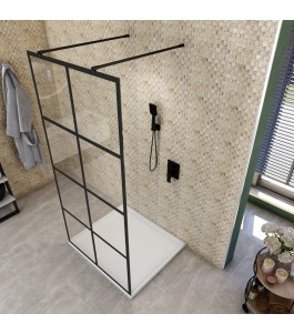 Walk In Dusche  - Amora 09 - Duschwand - Schwarz - Loft 2