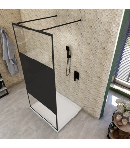 Walk In Dusche  - Amora 09 - Duschwand - Schwarz - Loft 3
