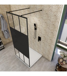 Walk In Dusche  - Amora 09 - Duschwand - Schwarz - Loft 4