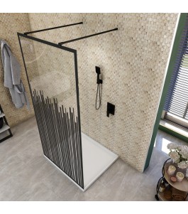 Walk In Dusche  - Amora 09 - Duschwand - Schwarz - Loft 6