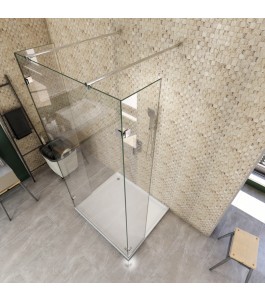 Walk In Dusche  - Almada 10 - Duschwand - Chrom - Klarglas