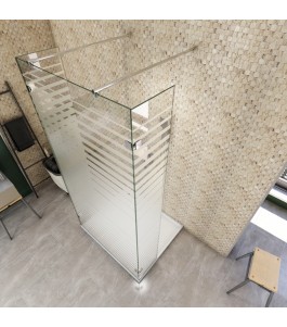 Walk In Dusche  - Almada 10 - Duschwand - Chrom - Stripes