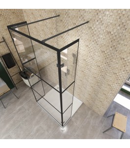 Walk In Dusche  - Amora 10 - Duschwand - Schwarz - Loft 1