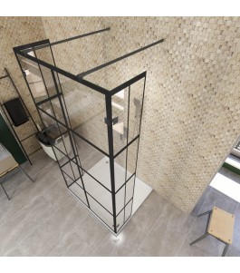 Walk In Dusche  - Amora 10 - Duschwand - Schwarz - Loft 2